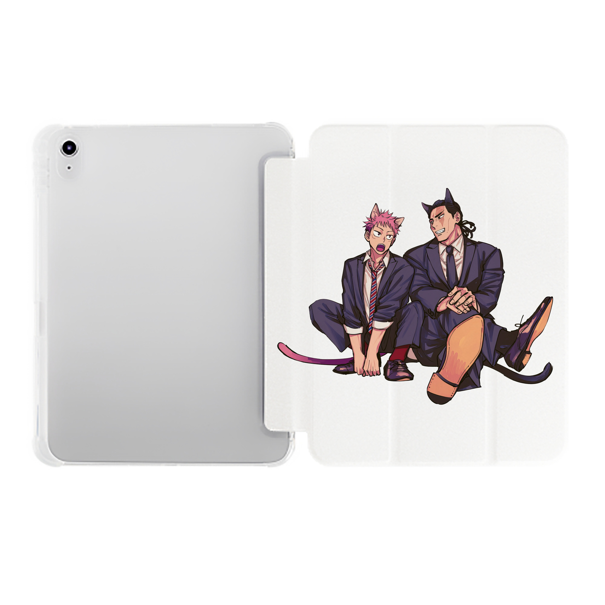 （画像用） 呪術廻戦 Jujutsu Kaisen IPad ケース ペン収納付き 三つ折りスタンド PUレザー×シリコン 対応機種9.5/10.5/10.9インチ